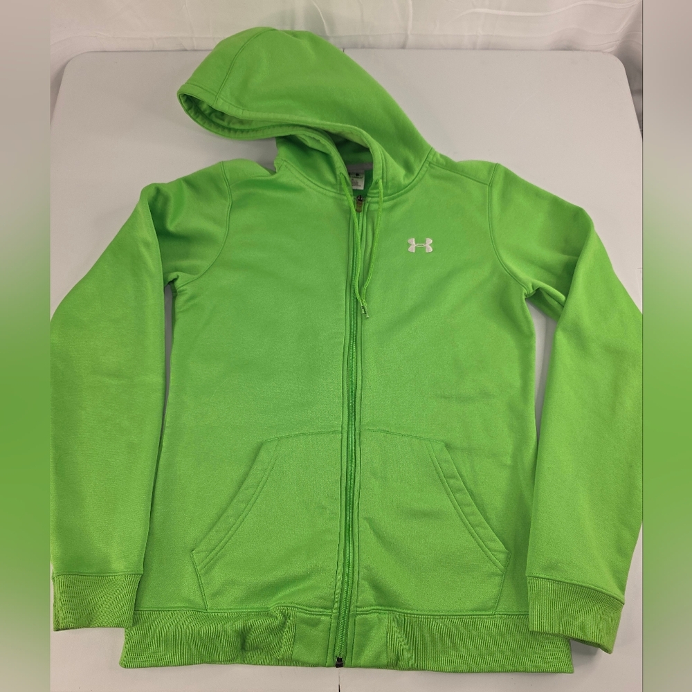 Under Armour Women's Bright Green Zip-Up Hoodie Size Medium AD-3299